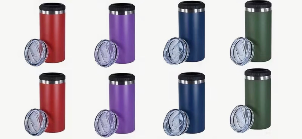 4 in 1 - 16 oz Stainless Can Cooler w/ bottle opener on bottom