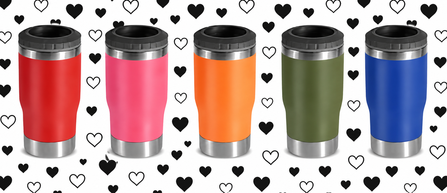 4 in 1 - 14 oz Stainless Can Cooler w/ bottle opener on bottom (cut and place wraps only)