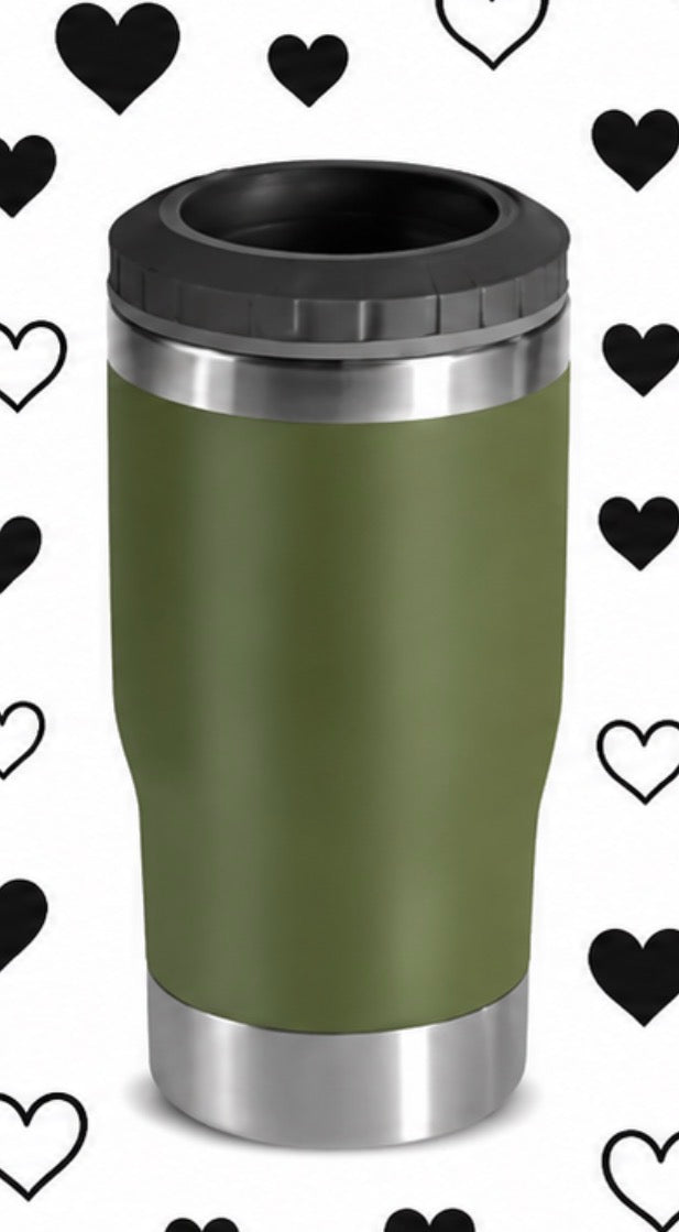 4 in 1 - 14 oz Stainless Can Cooler w/ bottle opener on bottom (cut and place wraps only)