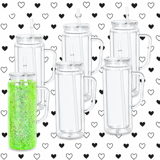 20oz Acrylic With Handle Snowglobe Cup